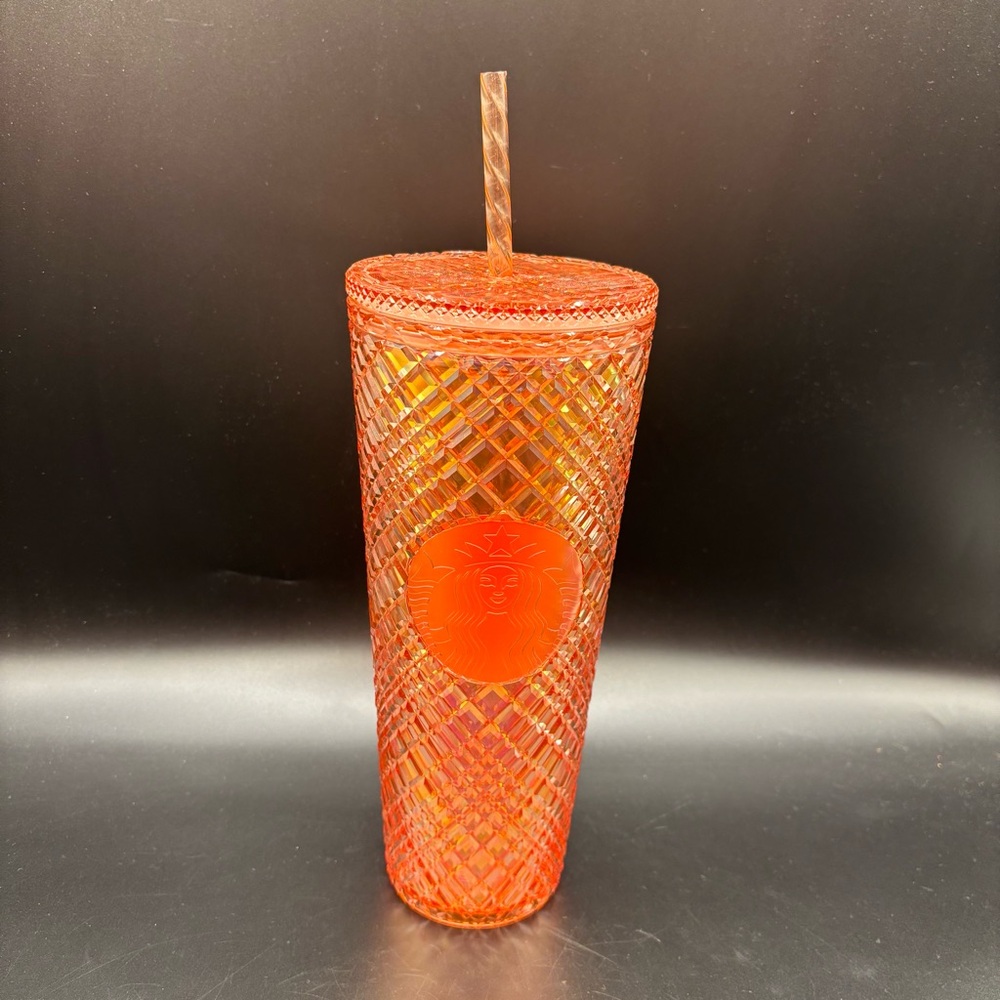 NWT Starbucks 2022‎ Summer Orange Mango Ombré Jeweled Tumbler 24 ounce